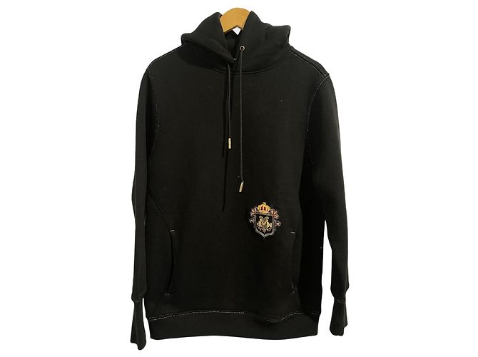 Sudadera con capucha DMN negra de algodón Talla S