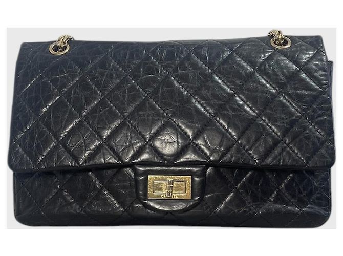 Borsa Chanel 2.55 in pelle matelassé nera Nero