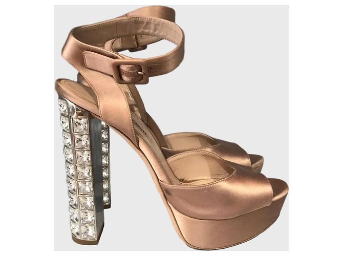 Miu Miu Sandalen nude Gr. 39 Beige