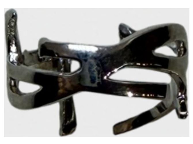Autre Marque Anello Saint Laurent T.52 Argento