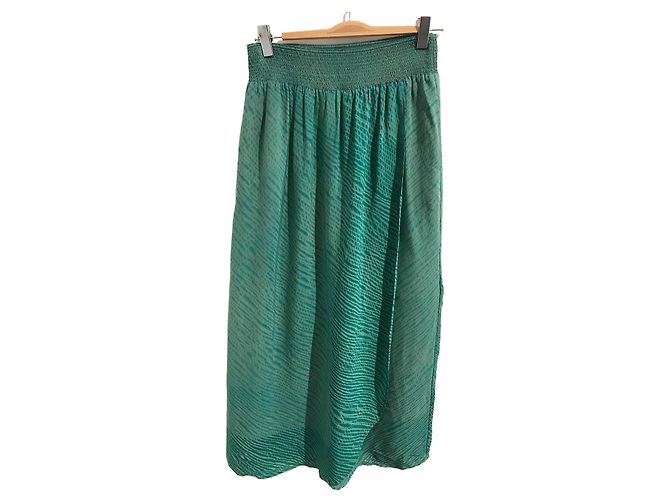 Autre Marque Saia NOUS T.M Verde Claro com Padrões e Cintura Smock