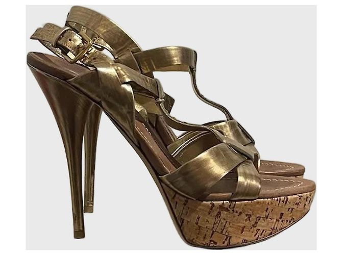 Sandali Miu Miu dorati T.38 D'oro