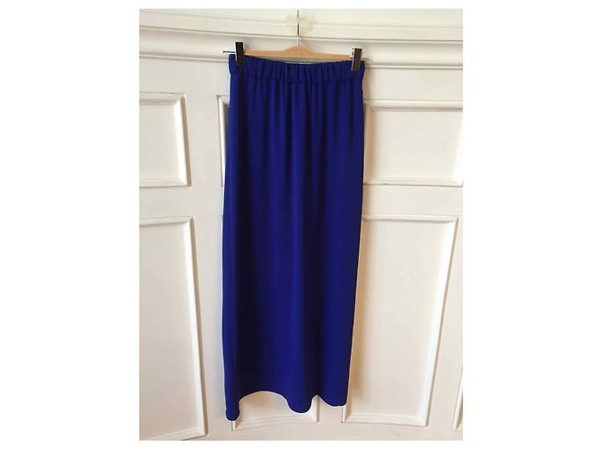 Parosh Langer blauer Rock mit Schlitz XS