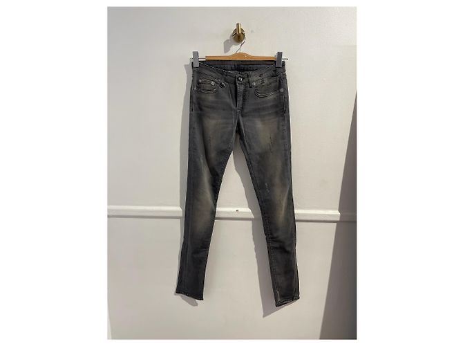 Jeans skinny de algodón gris R13 Talla 26