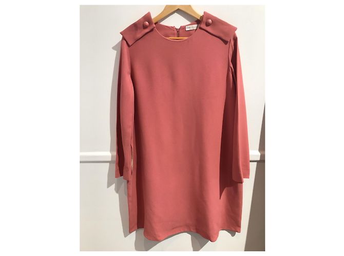 Chloé kurzes rosa Kleid mit langen Ärmeln Größe 40 Pink
