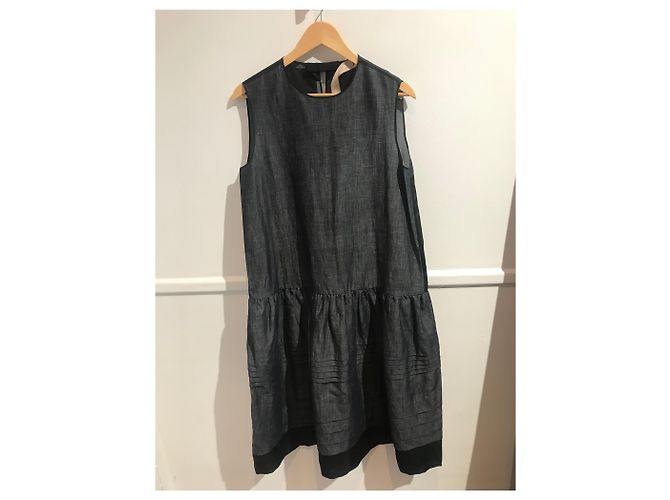 Autre Marque Abito midi N°21 in denim blu e seta