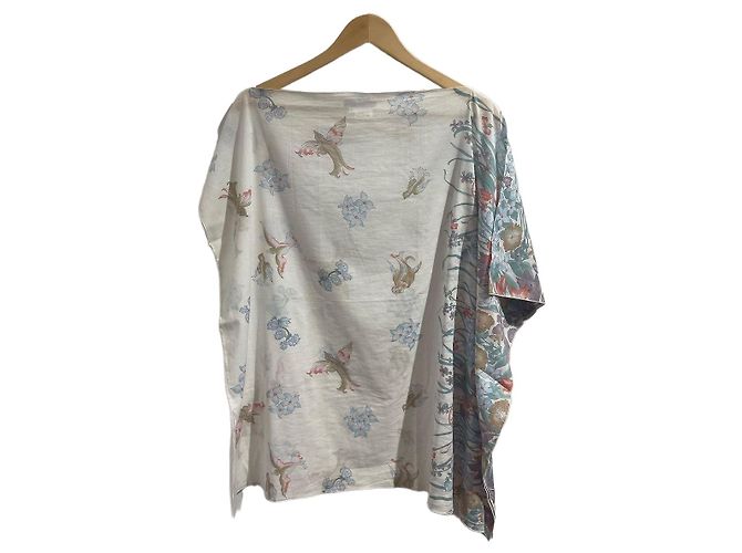 Top Paul & Joe TAILLE 2TOP em algodão branco com estampa de flores e animais