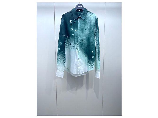 Top Louis Vuitton Tie-Dye in Cotone Verde a Maniche Lunghe Multicolore