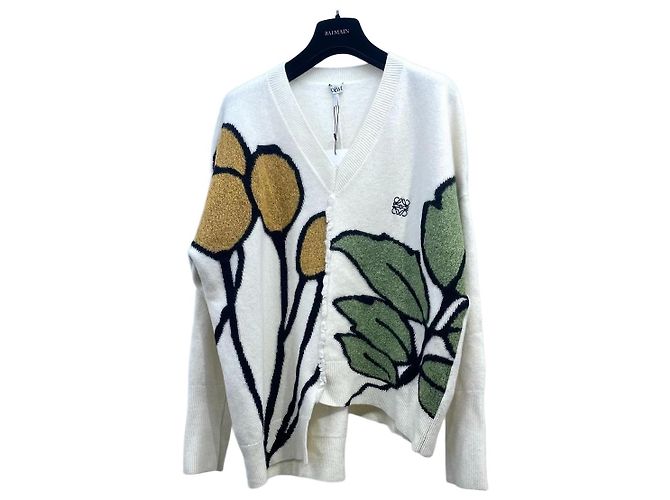 Pull Loewe en coton à motif intarsia floral Multicolore