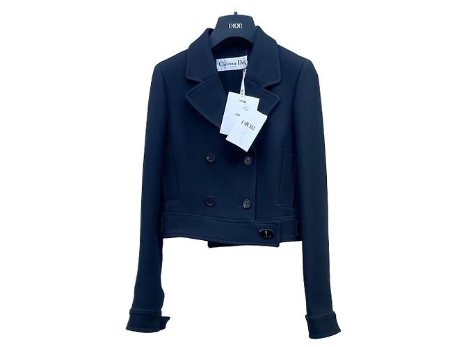 Dior Jacke aus Wolle Navy Größe 34 Mehrfarben