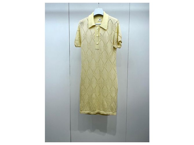 Vestido Hermès de algodón beige talla 34 Multicolor