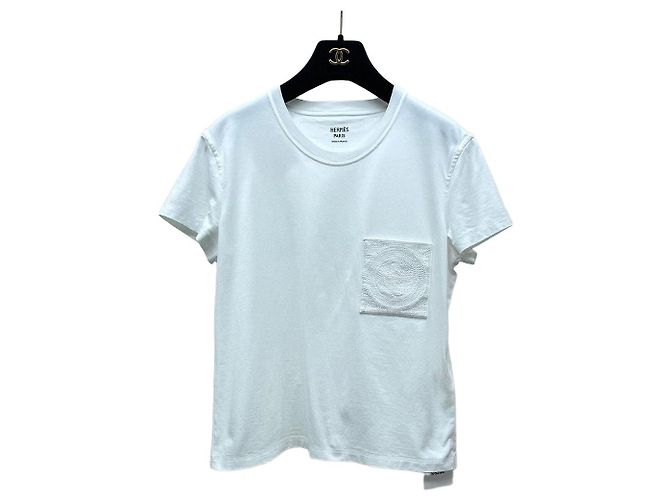 Hermès Cotton Short Sleeve Top White Size 36 Multiple colors