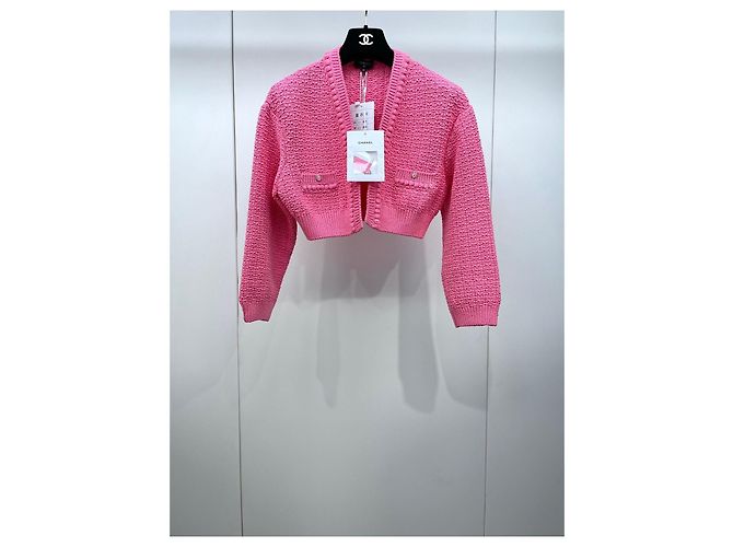 Chanel Rosa Baumwolle Cardigan 22S Kollektion Mehrfarben