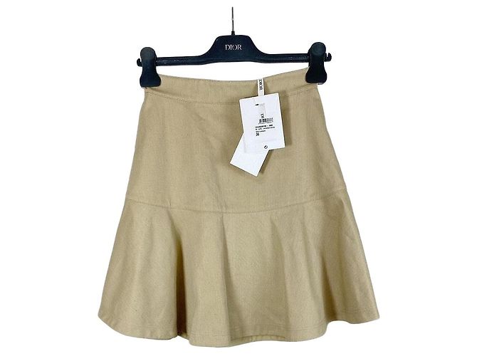 Falda Dior Khaki de Algodón Talla 36 Multicolor