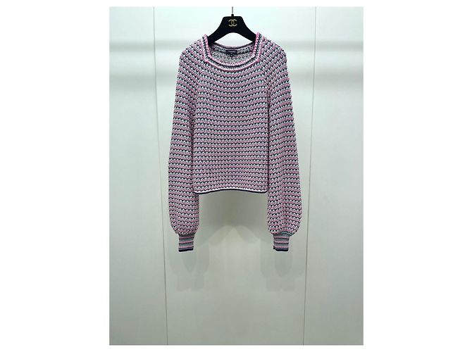 Chanel Maille en Coton Crochet Multicolore