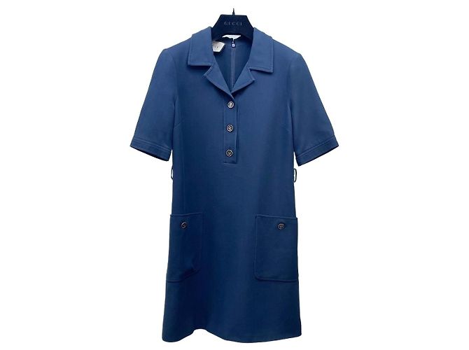 Vestido Gucci Navy de Viscose Multicor