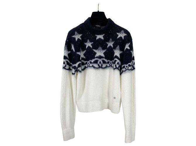 Pull Chanel en cachemire color-block motif étoile Multicolore