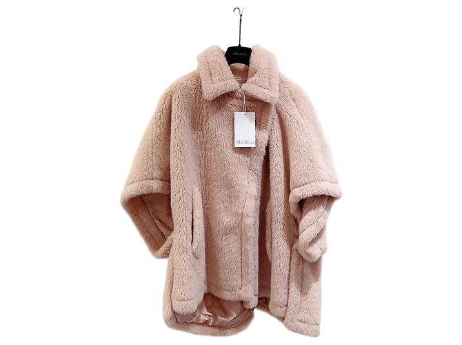 Max Mara Pink Faux Fur Cape Coat Multiple colors