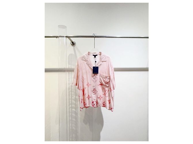 Top Louis Vuitton de Seda Rosa con Estampado Monogram Multicolor