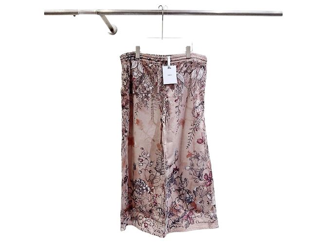Pantalones Dior con Estampado Floral de Algodón Multicolor