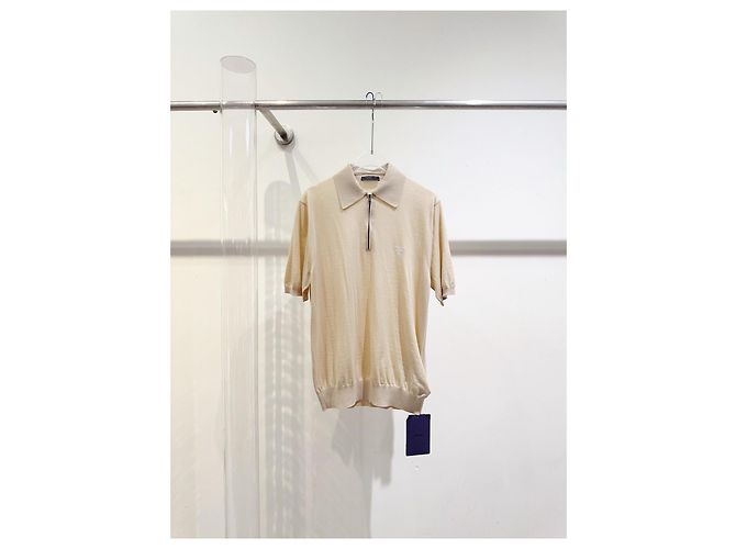 Polo Prada en coton beige Multicolore