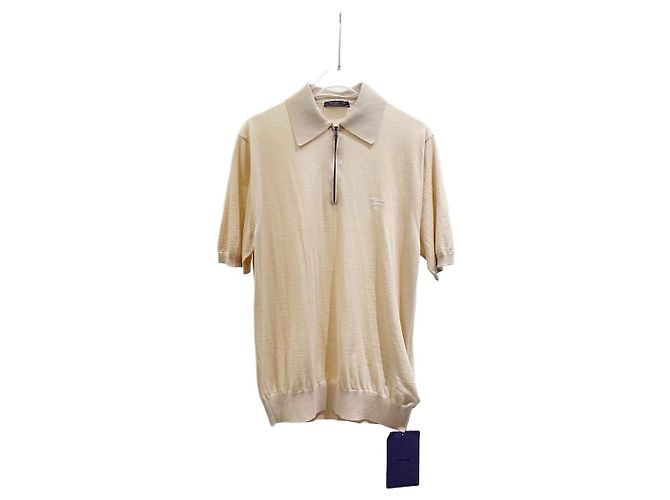Polo Prada in cotone beige Multicolore