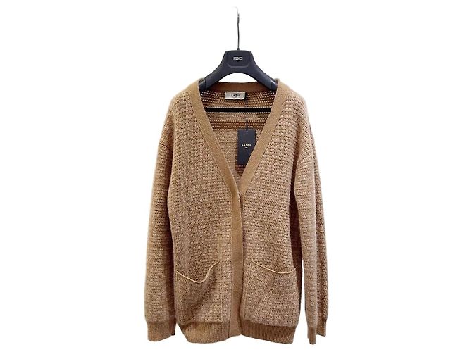 Fendi Kaschmir Strickpullover Camel FF Logo