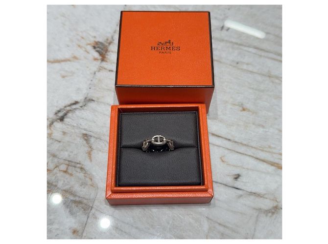 Anello Hermès Argento Metallo Taglia 51 Multicolore
