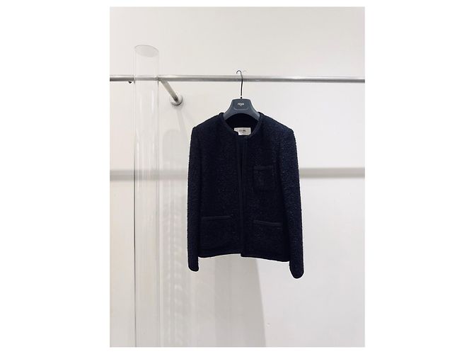 Chaqueta de tweed negra Céline Talla 42 Multicolor