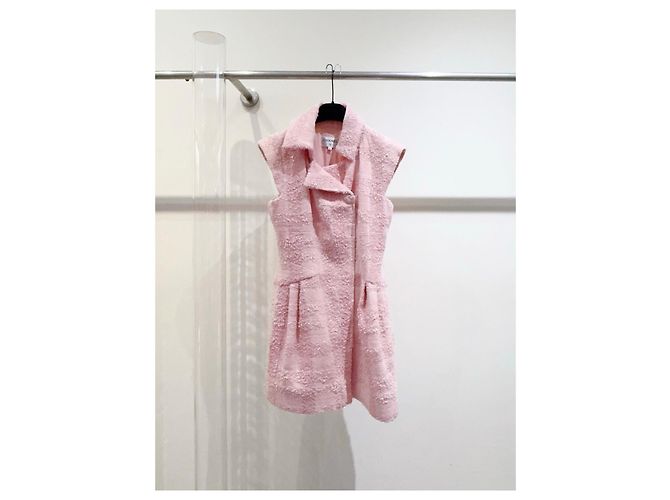 Vestido Chanel Rosa de Tweed Beach Series Multicolor