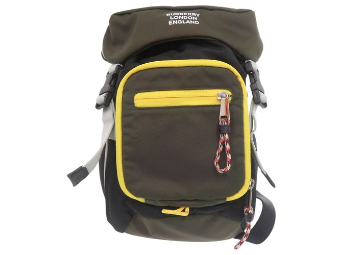Burberry Men's LEO Backpack Black Khaki Yellow