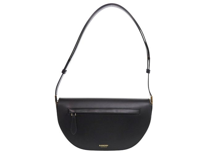 Borsa a tracolla Burberry Olympia in pelle nera Nero