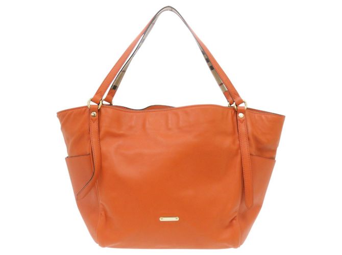 Burberry Small Canterbury Nova Check Ledertasche Orange
