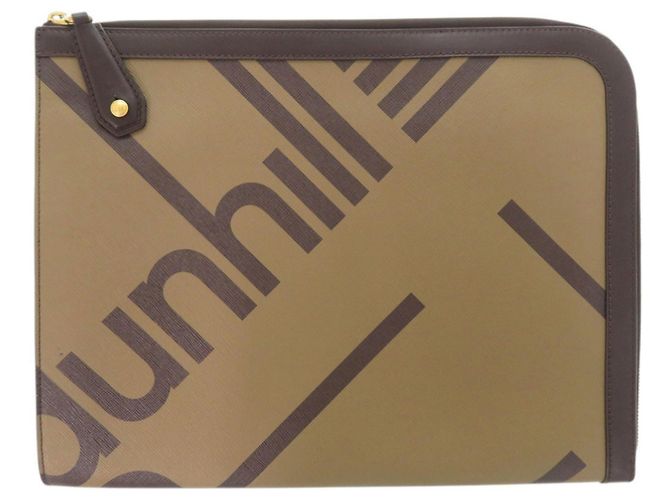 Alfred Dunhill Bolsa de mão Dunhill em couro marrom