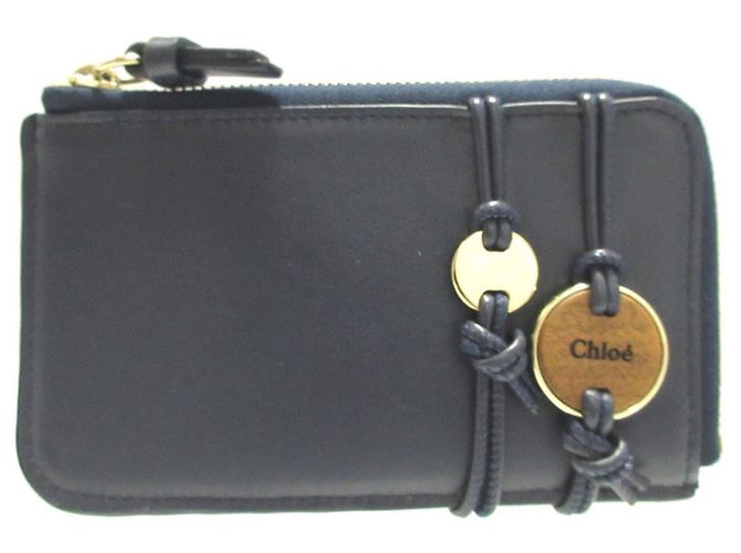 Chloé Navy Blue Leather Card Case