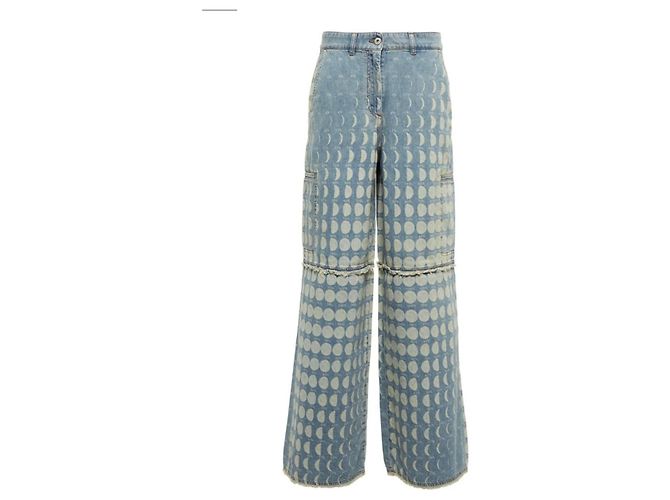 Loewe Paula's Ibiza Moon Print Vaqueros Wide-Leg Azul