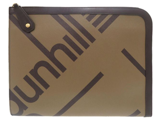 Alfred Dunhill Bolsa de mão Dunhill em couro marrom