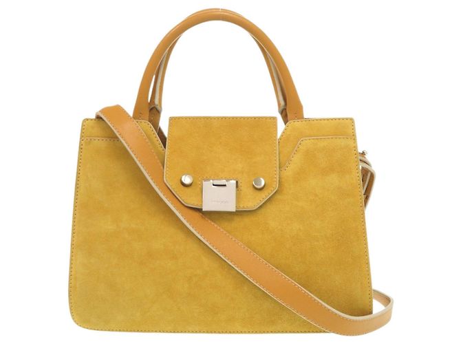 Sac à main 2-Way en daim jaune Jimmy Choo