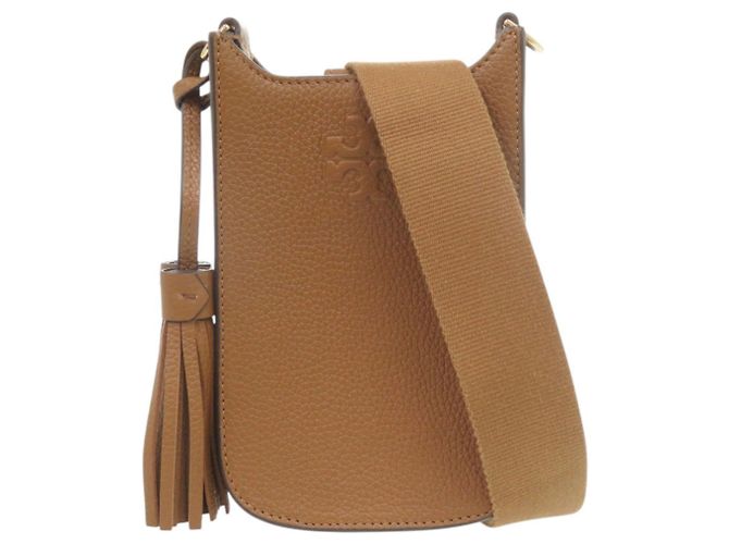 Bolsa de Ombro de Couro para Celular Tory Burch Thea Marrom