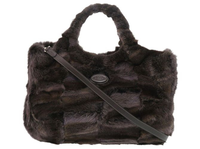 Bolsa de pele de raposa castanha Tod's Marrom