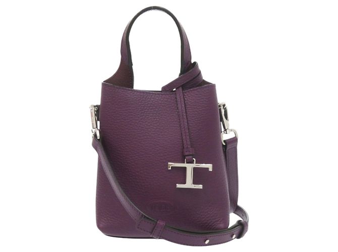 Sac à main Tod's T-Timeless Micro en cuir violet