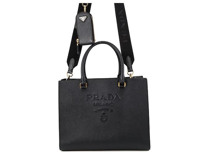 Sac à main Prada en cuir Saffiano Noir