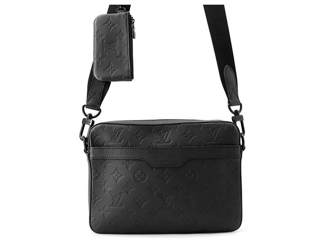 Borsa a tracolla Trio Monogram Shadow Louis Vuitton Nero