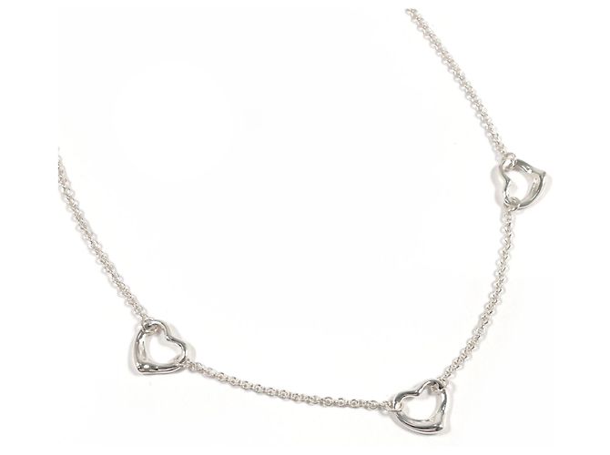 Autre Marque Tiffany & Co. Triple Open Heart Halskette Silber
