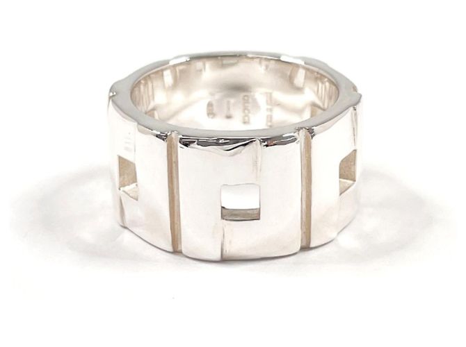 Gucci Modernist Silver Band Ring Silvery