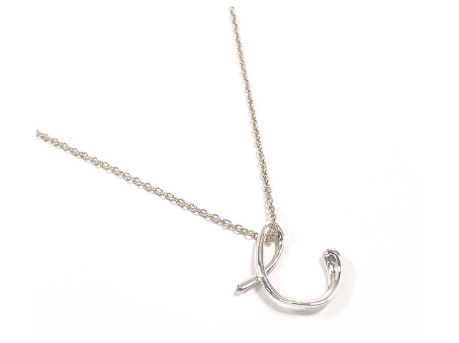 Autre Marque Tiffany Elsa Peretti Buchstaben-Halskette C Silber