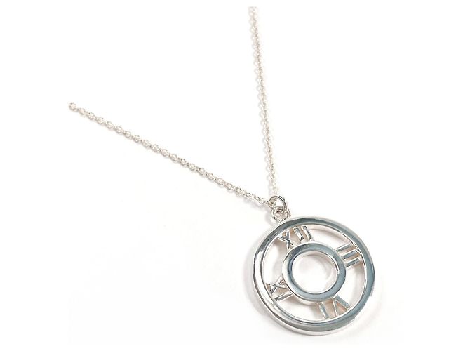 Autre Marque Tiffany Atlas Open Medallion Halskette Silber