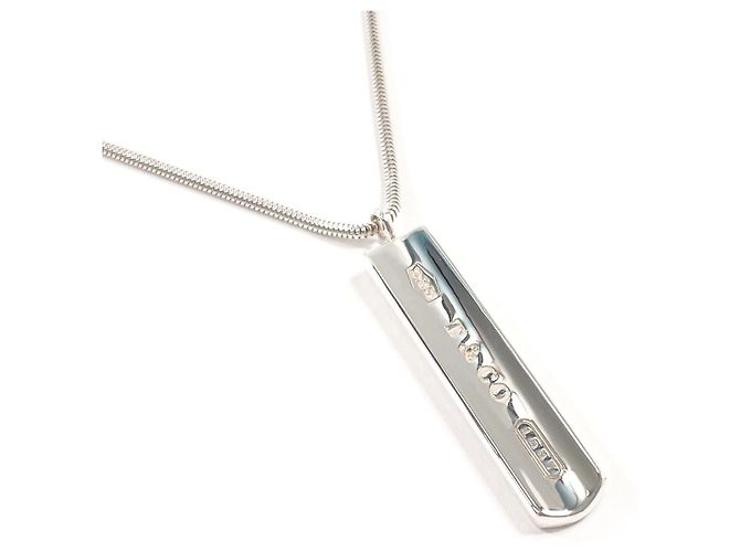Autre Marque Tiffany & Co. 1837 Bar Anhänger-Halskette Silber