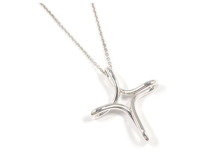 Autre Marque Tiffany Infinity Cross Elsa Peretti Halskette Silber