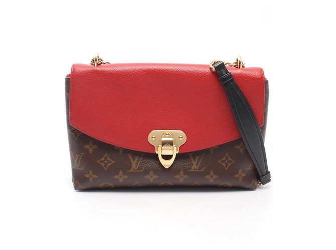 Bolsa de Ombro Louis Vuitton Saint Placido Marrom Vermelho Fuschia